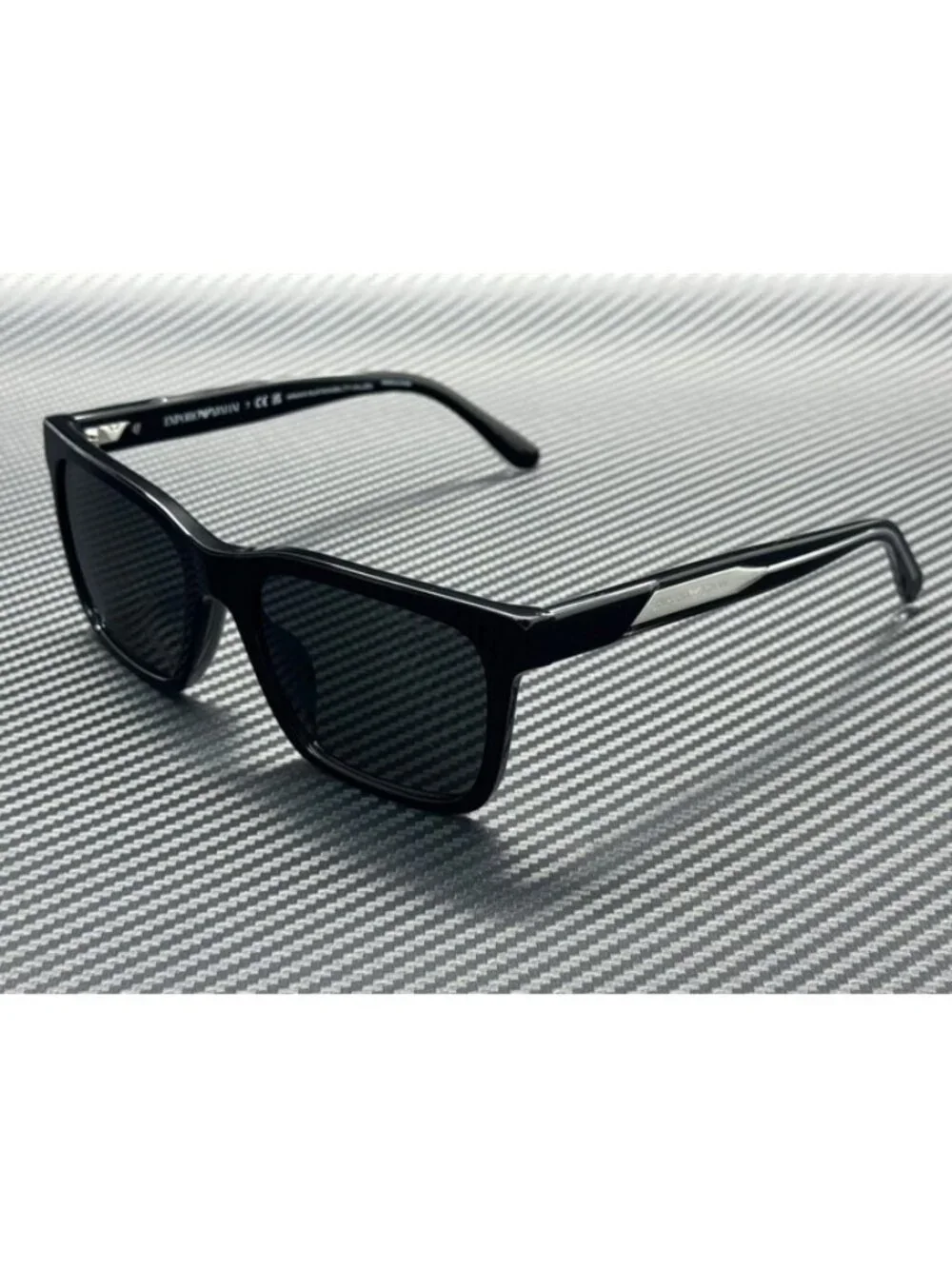 New Emporio Armani Men Shiny Black Sunglasses 57-19-145